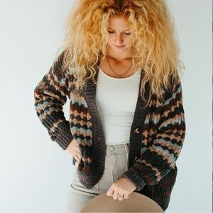 Grade & Gather Multi-Colored Cardigan – Wool Blend – Size Small